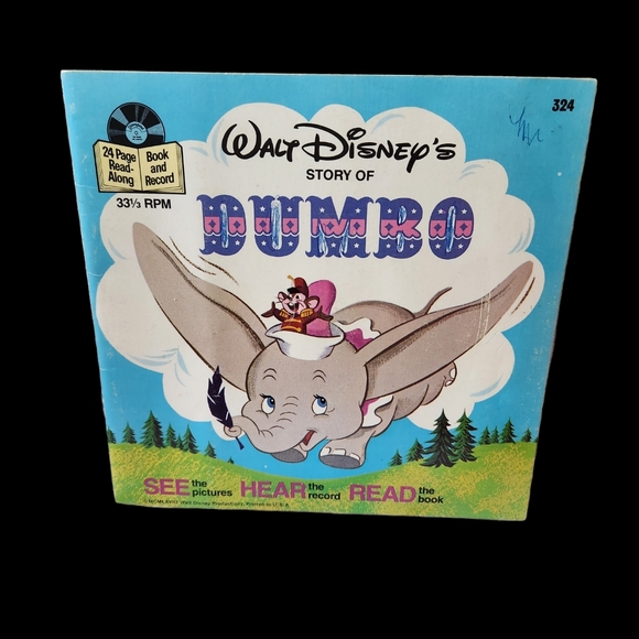 Walt Disney Story of Dumbo #324 Read Along Book and Record - Picture 1 of 5